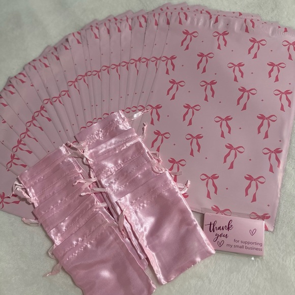 Other - LAST SET Pink Bows Poly Mailers 10x13 & Shipping Essentials Bundle